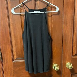 Moa Moa Elegant Velour Camisole Top Sleeveless Swing Black Size L